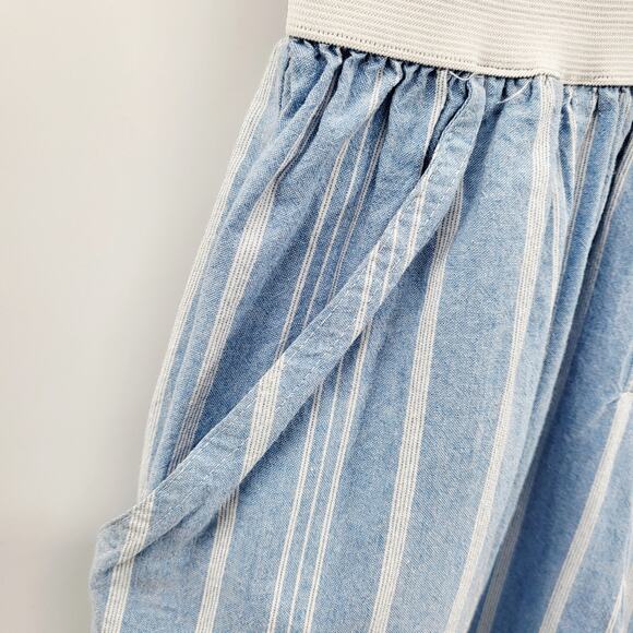 Vintage 80's Joan Walters Blue & White Full Jumpsuit Women's Size 6 Made in USA - Picture 5 of 8